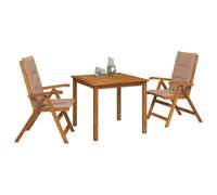 vidaXL Set da pranzo da giardino 3 pezzi Naturale