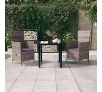 vidaXL Set da Pranzo da Giardino 3 pz con Cuscini Grigio