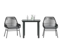 vidaXL Set da Pranzo da Giardino 3 pz con Cuscini Polyrattan Vetro