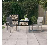 vidaXL Set da Pranzo da Giardino 3 pz Grigio e Nero