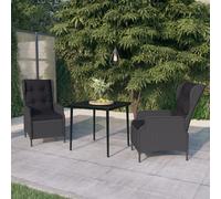 vidaXL Set da Pranzo da Giardino 3 pz Grigio Scuro