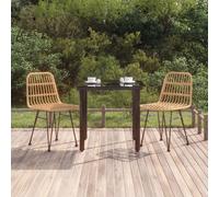 Set da Pranzo da Giardino 3 pz in Polyrattan