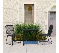 vidaXL Set da Pranzo da Giardino 3 pz in Polyrattan e Vetro