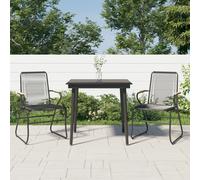 vidaXL Set da Pranzo da Giardino 3 pz Nero in Rattan PVC