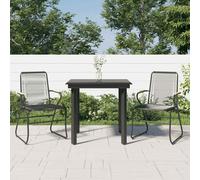 vidaXL Set da Pranzo da Giardino 3 pz Nero in Rattan PVC