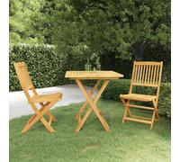 VidaXL Set da Pranzo da Giardino 3 pz Pieghevole in Massello di Acacia