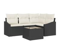 vidaXL Set Divano da Giardino 4 Pezzi con Cuscini Rattan Beige Modulare Sezionale per Patio Seduta Resistente alle Intemperie Mobili Moderni Tavolo Angolare caffè Polyrattan Divano Singolo Cuscino