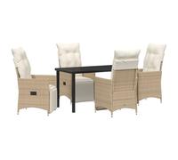 vidaXL Sedie da Giardino Reclinate 2 Pz con Cuscini | Schienale e Poggiapiedi Regolabili Beige Rattan PE Acciaio Mobilio Moderno da Esterno per Patio Balcone Terrazza Sedia Reclina Seduta Comoda