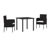 vidaXL Set da Pranzo da Giardino 5 Pezzi con Cuscini Rattan PE Nero