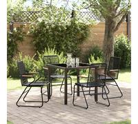 vidaXL Set da pranzo da giardino 5 pezzi in PVC rattan nero.