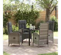 vidaXL Set da pranzo da giardino 5 pezzi in rattan grigio