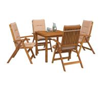 vidaXL Set da pranzo da giardino 5 pezzi Naturale