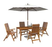 vidaXL Set da pranzo da giardino 5 pezzi Naturale