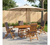 vidaXL Set da pranzo da giardino 5 pezzi Naturale
