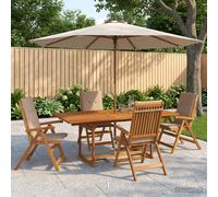 vidaXL Set da pranzo da giardino 5 pezzi Naturale