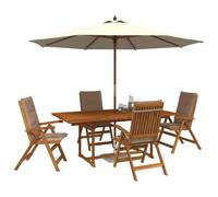 vidaXL Set da pranzo da giardino 5 pezzi Naturale