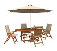vidaXL Set da pranzo da giardino 5 pezzi Naturale