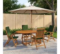 vidaXL Set da pranzo da giardino 5 pezzi Naturale