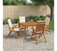 vidaXL Set da pranzo da giardino 5 pezzi 5 pz Naturale