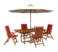 vidaXL Set da pranzo da giardino 5 pezzi Naturale