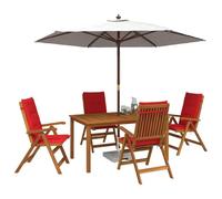 vidaXL Set da pranzo da giardino 5 pezzi Naturale