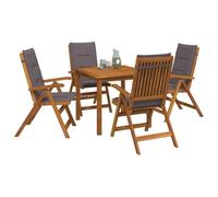 vidaXL Set da pranzo da giardino 5 pezzi Naturale