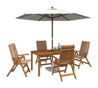vidaXL Set da pranzo da giardino 5 pezzi Naturale