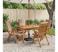 vidaXL Set da pranzo da giardino 5 pezzi Naturale