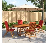 vidaXL Set da pranzo da giardino 5 pezzi Naturale