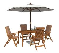 vidaXL Set da pranzo da giardino 5 pezzi Naturale