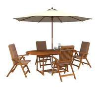 vidaXL Set da pranzo da giardino 5 pezzi Naturale
