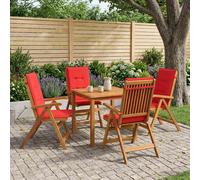 vidaXL Set da pranzo da giardino 5 pezzi Naturale