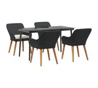 vidaXL Set da Pranzo da Giardino 5 Pezzi Nero in Rattan Sintetico | Comprende 1 Tavolo e 4 Sedie, Mobili Resistenti ai Raggi UV, Seduta Confortevole per Adulti, Ideale per Il Divertimento all'Aperto
