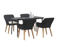 vidaXL Set da Pranzo da Giardino 5 Pezzi Nero in Rattan Sintetico | Comprende 1 Tavolo e 4 Sedie, Mobili Resistenti ai Raggi UV, Seduta Confortevole per Adulti, Ideale per Il Divertimento all'Aperto