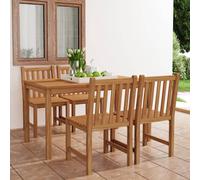 vidaXL Set da pranzo da giardino 5 pz 140x80 cm in legno massello di teak