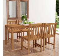 vidaXL Set da pranzo da giardino 5 pz 160x80 cm in legno massello di teak