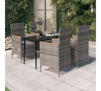 vidaXL Set da Pranzo da Giardino 5 pz con Cuscini Grigio