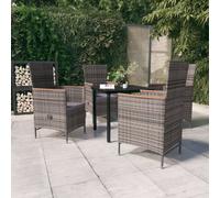 vidaXL Set da Pranzo da Giardino 5 pz con Cuscini Grigio