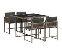 vidaXL Set da Pranzo da Giardino 5 pz con Cuscini in Polyrattan Grigio