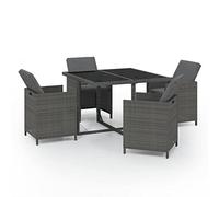 vidaXL Set da Pranzo da Giardino 5 pz con Cuscini in Polyrattan Grigio