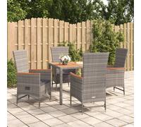 vidaXL Set da Pranzo da Giardino 5 pz con Cuscini in Polyrattan Grigio