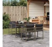 vidaXL Set da Pranzo da Giardino 5 pz in Polyrattan con Cuscini Grigio