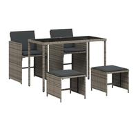 vidaXL Set da Pranzo da Giardino 5 pz con Cuscini in Polyrattan Grigio