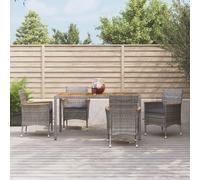 vidaXL Set da Pranzo da Giardino 5 pz con Cuscini in Polyrattan Grigio