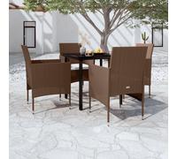 vidaXL Set da Pranzo da Giardino 5 pz con Cuscini Marrone e Nero