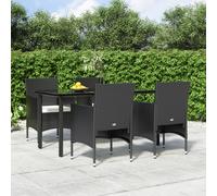 vidaXL Set da Pranzo da Giardino 5 pz con Cuscini Nero