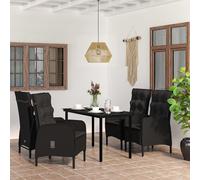 vidaXL Set da Pranzo da Giardino 5 pz con Cuscini Nero