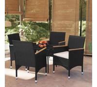 vidaXL Set da Pranzo da Giardino 5 pz con Cuscini Nero