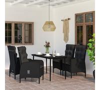 vidaXL Set da Pranzo da Giardino 5 pz con Cuscini Nero