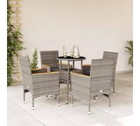 vidaXL Set da Pranzo da Giardino 5 pz con Cuscini Polyrattan e Vetro